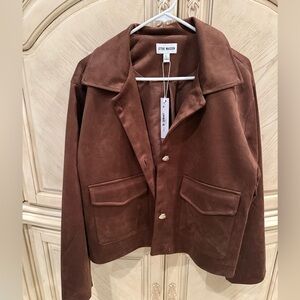 NWT Steve Madden Women's Brown Suede Jacket size Large